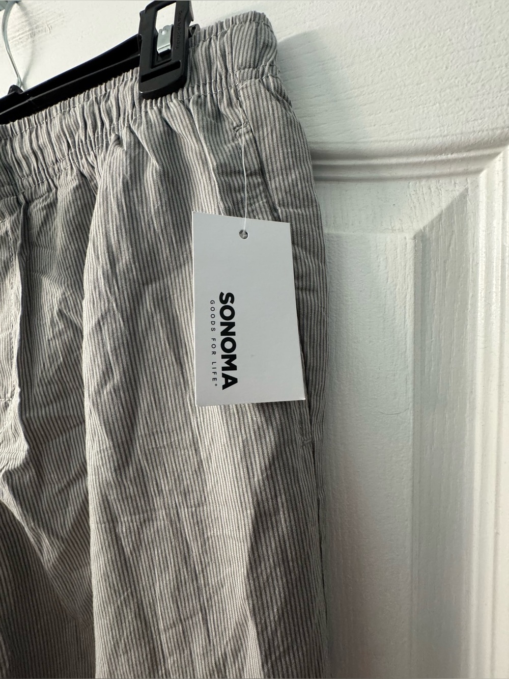 Men's Sonoma Goods For Life® Woven Essential Pajama Pants in Dark Gray Pinstripe - Picture 5 of 12